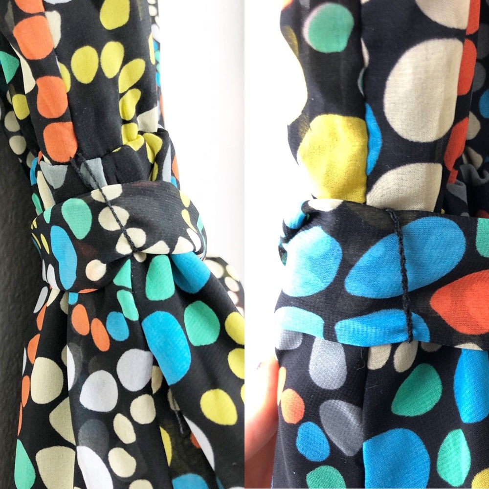 Tulle Flowy Belted Sleeveless Kaleidoscope Dress - Picture 7 of 8